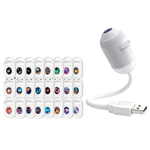 2-in-1 Galaxy Star Projector USB LED Night Light for Kids Adults