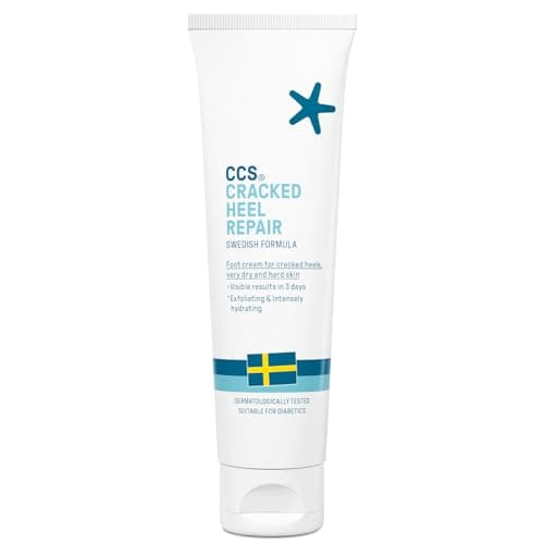CCS Cracked Heel Repair Cream- Visible Results in 3 Days for Heels and Very Dry Feet, Contains 25% Urea Lactic Acid, Clinically Tested, Travel size,75 ml