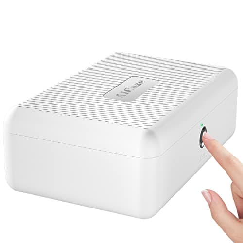 AICase Biometric Fingerprint Storage Box,Portable Cash Jewelry Security Case Lock Box Safe,Combination Lock for Car, Home,Office Travel White_01