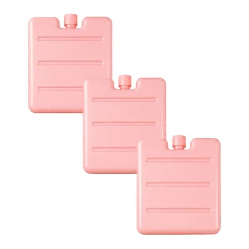 3 Pack of Pink Reusable Slim Freezer Ice Packs, Cooling Blocks for Lunch Box Cooler Bag Picnic Camping Travel Food Drink Chiller Leak Resistant Portable Ice Packs