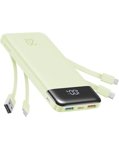 Charmast 22.5W Fast Charging Power Bank, 4 Cables Portable Charger 20000mAh