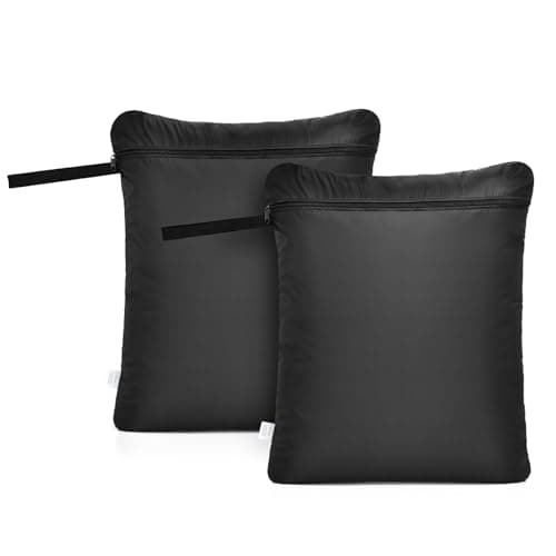 OTraki 2 Packs Wet Bags, Waterproof Wet Dry Bag Travel Laundry Bag Nappy Wet Bag with Handle Storage Bag for Gym Workout Yoga Beach Pool (20 x 24 inch)