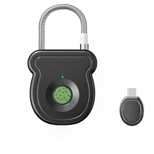 NbgrvB Portable Fingerprint Padlock with Electronic Key Decoder, 3mm