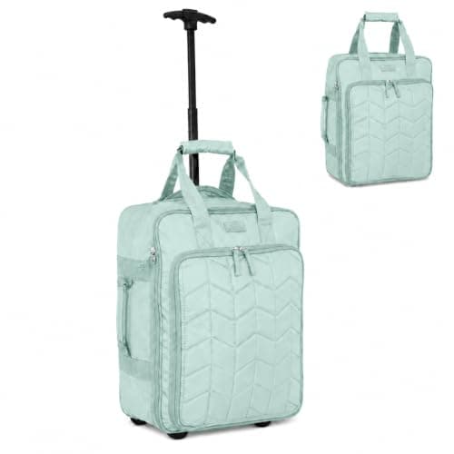 Bordlite EasyJet Underseat Cabin Bag 45x36x20cm – Wheeled Travel Holdall with Trolley Handle – Lightweight Polyester Soft Shell Carry On Luggage – Fits EasyJet Free Bag Allowance - Mint