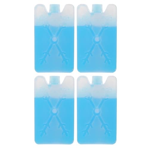 4pcs Reusable Ice Pack Cooler Case for Food, Leak Proof Blue Rubber