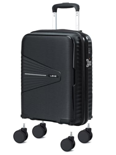 Lekesky 16inch Cabin Suitcase 45x36x20cm Cabin Bag, PP Hard Shell, Black