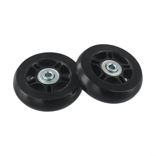 2pcs Replacement Wheels for Luggage Suitcase Repair Kit Rubber Rollers with Double Bearings (70mm*18mm)