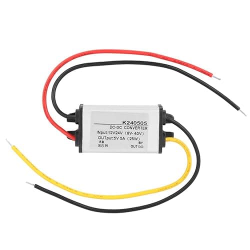 Jadeshay DC Power Converter, DC 12V/24V to 5V Step Down Converter, 5A Power Supply Adapter, Car Power Converter Voltage Changer High Efficiency Buck Voltage Regulator Power Supply Module