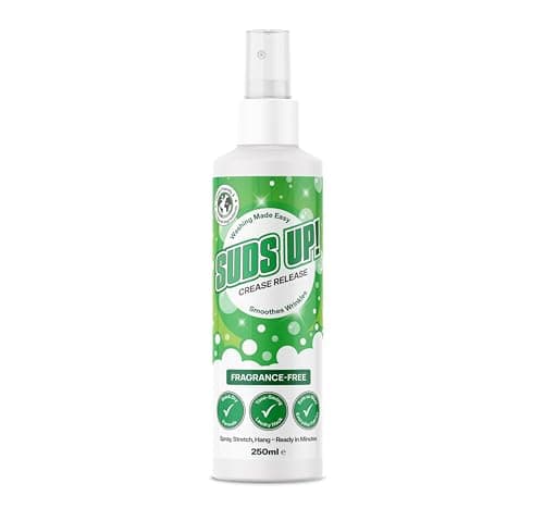 Suds Up! - Instant Crease Release Spray 250ml - Wrinkle Remover for Clothes - Quick Dry, Residue-Free Fabric Spray - Perfect for Garments