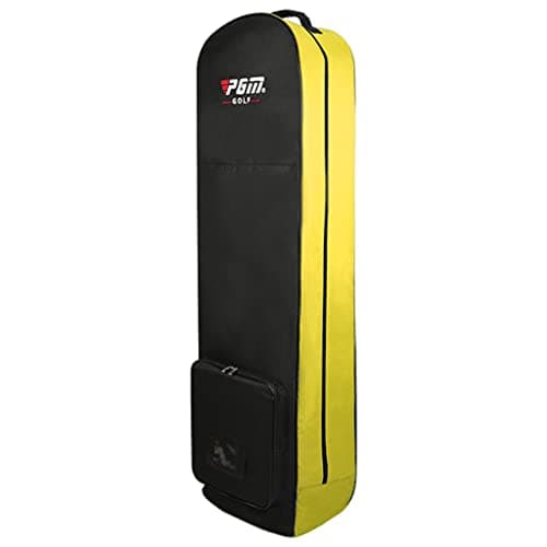 Colcolo Bag Cover with Wheels for Men, Heavy Duty Golf Bag cover, Lightweight Nylon Cloth Case Boxes Men Carry, Yellow