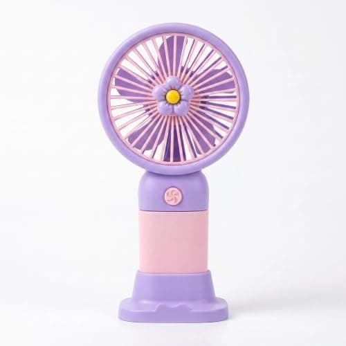 Mtbricey Mini Handheld Fan USB Rechargeable 2-in-1 Portable Hand Fan with Detachable Base 3 Speed Personal Small Fan Pocket Size Desk Fan for Travel Office Outdoor Cute Hand Held Fans (Purple)