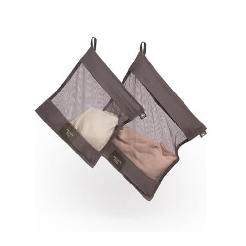 Hayden Hill Organic Cotton Mesh Laundry Bags for Delicates & Travel, 2 Pack