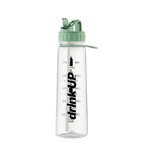 DrinkUp Motivational Water Bottle with Time Markings & Straw 900ml | Leak-Proof BPA-Free Hydration Tracker | Ideal for Gym, School, Office, Hiking & Cycling | Women & Men