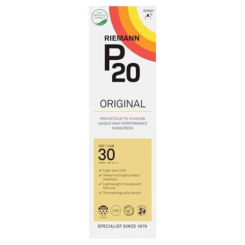 P20 Original SPF30 Sun Protection Spray, 100ml, Broad Spectrum UVA & UVB Sunscreen, Water Resistant Sun Care for Face & Body