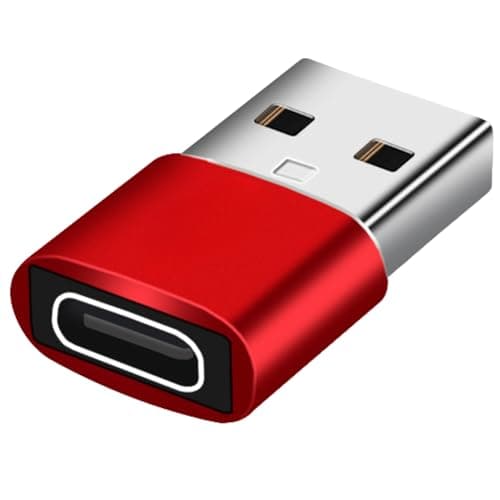 Betron USB to USB C Adapter, Compact Design, 3 Pack (Red)