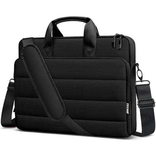 TECOOL Laptop Bag 15.6 16 inch 360 Protective with Shoulder Strap, Black