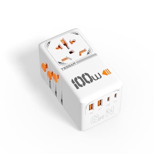 TESSAN 100W Universal Travel Adapter with 2 USB C and 2 USB A
