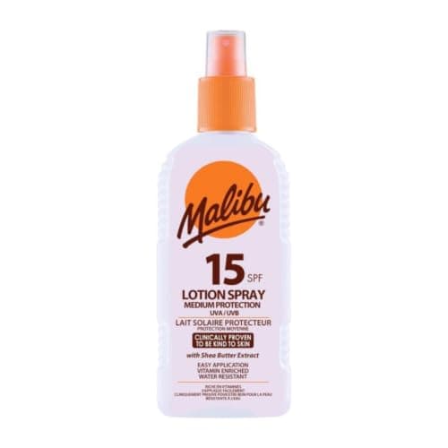 Malibu Sun SPF 15 Lotion Spray, Medium Protection Sun Cream, 200ml