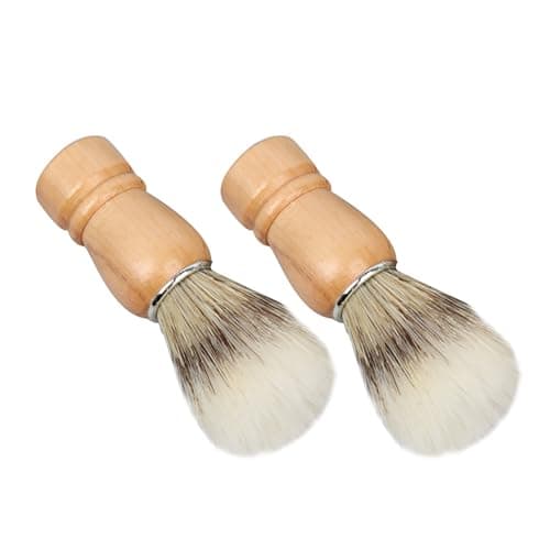 Weenwill Shaving Brush,2 PCS Men's Shaving Brush,Traditional Wet Shave Brushes for Rich Lather,Bristle Brushes & Travel Grooming Kit,Ideal with Shaving Soap,Cream & Foam (Wood Handle)