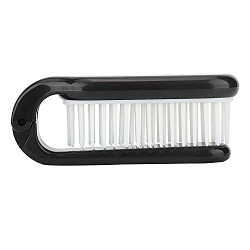 Pocket Folding Hair Brush Comb Collapsible Travel Essential Scalp Massage Styling Tool for Men Women Kids Black ABS Mini Lightweight