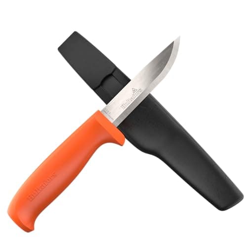 Hultafors Craftsman's knife HVK GH I All-purpose knife with ergonomic handle and Japanese carbon steel blade I Including holster and holder for working trousers I 380010