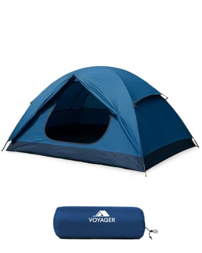 Voyager 2 Man Tent - Waterproof, Windproof, Quick Setup, Spacious 2-Person Camping Tent, Durable, Lightweight Outdoor Shelter, Ideal for Hiking, Backpacking, Camping- 225x135x110cm (Navy)