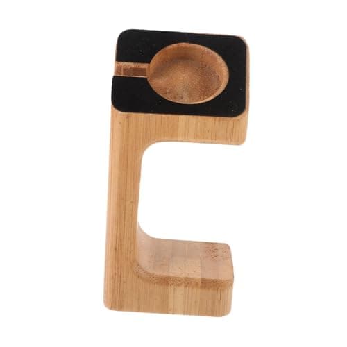 CAXUSD Bamboo Smart Watch Charging Bracket Smart Watch Charging Station Carbonized Bamboo Display Stand Desktop Nightstand Dock Travel Use Black Finish