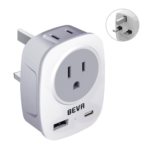 US to UK Plug Adapter, BEVA 2 Way USA to UK Travel Adapter with 2 USB Slots