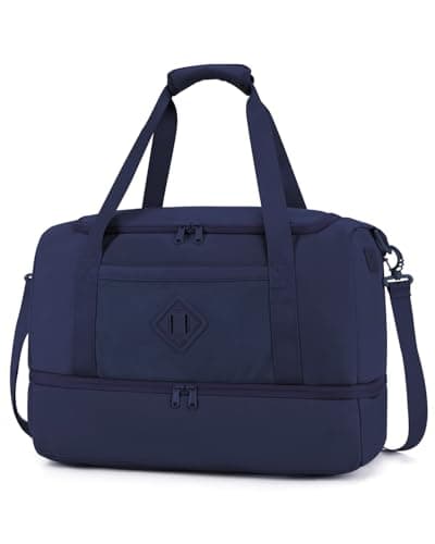 WANDF EasyJet Cabin Bag 45x36x20 - Underseat Travel Duffel with Shoe Compartment, USB Charging Port & Wet Pocket, Carry On Luggage for Overnight Weekend Gym for Women Men(Blue)