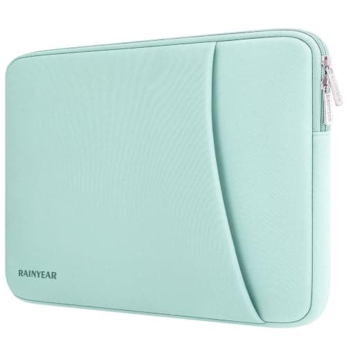 RAINYEAR 14 Inch Laptop Sleeve Padded Case with Front Pocket, Mint Green