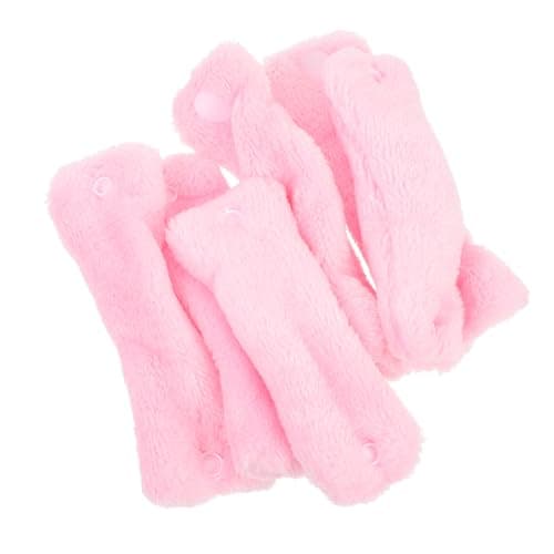POPETPOP Coral Fleece Hair Rollers with Long Term Use 6pcs for Natural Looking Curls Soft DIY Hairdressing Tools for Sleep and Travel Hair Styling Accessories