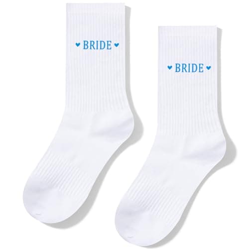 Yuomeaz White Bride Socks for Women, Soft Cotton Wedding Socks for Bride, Bridal Sock for Bridal Gift, Wedding, Engagement Essentials
