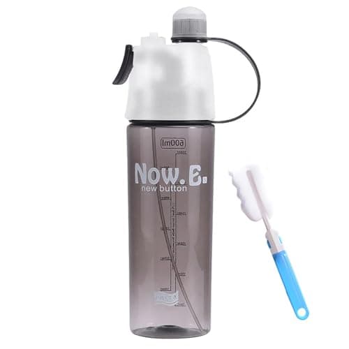 Spray Water Bottle,Drinking And Misting Water Bottle - Unique Mist Lock Design,Portable Leak-Proof Spray Cup For Cycling Fitness Camping Hiking Outdoors Sports For Hydration (Black)