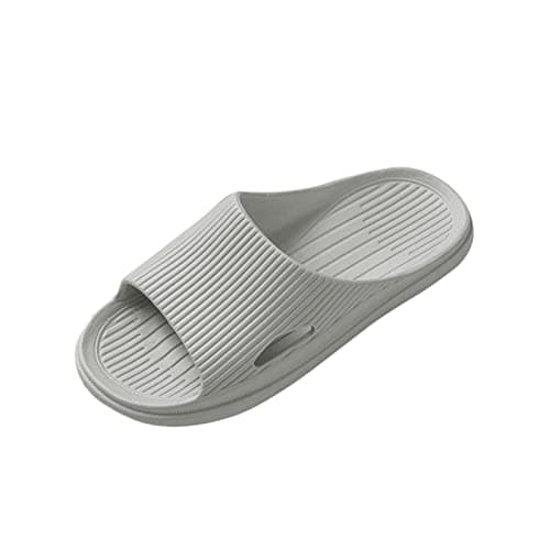 Womens Men Sandals Beach Summer Sandals Wide Fit Shower Slippers Indoor Travel Slippers Slip on Comfortable Shoes (Grey, 7.5)