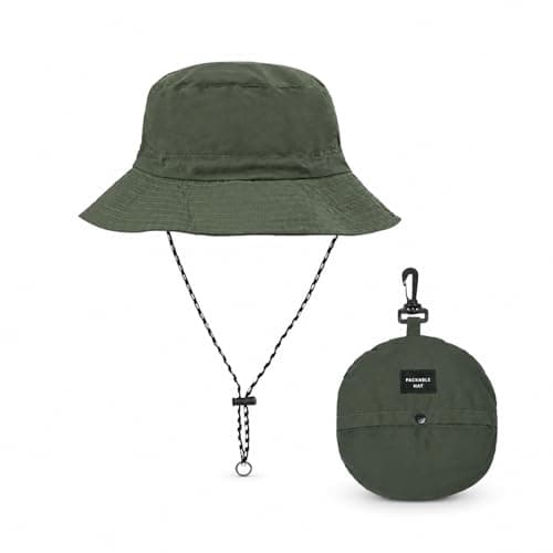 Packable Bucket Sun Hat with Wide Brim & UPF50+ Protection for Outdoor Use - Foldable Waterproof Quick-Dry Breathable Hat with Adjustable Chin Strap for Men Women Travel Hiking Camping