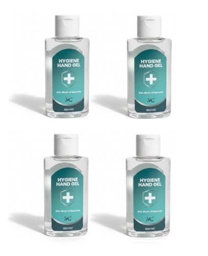 Hygiene HAND SANITIZER 100mL - Pack of 4 - Hand Sanitiser Gel Travel Pocket Sized Bottles For Keeping Hands Clean On the Go