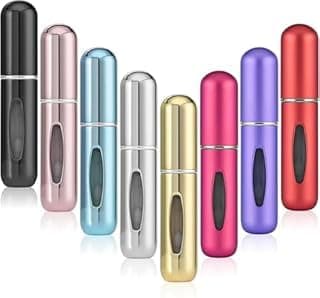 OBSGUMU 8PCS Travel Perfume Atomiser Refill Bottles, 5ML Mini Perfume Bottle Set for Luggage, Aftershave, and Holiday