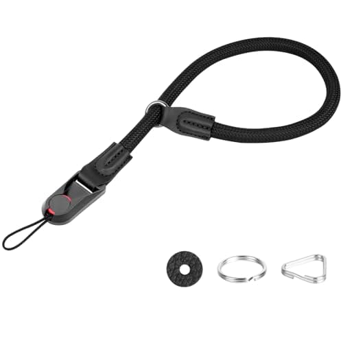HOTUT Camera Wrist Strap,Climbing Rope Camera Wrist Band with Quick Release Buckle,Quick Release Hand Strap for Photographers,Nylon Rope Camera Wrist Band for SLR DSLR Digital Mirrorless Camera(Black)