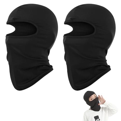 2 Pcs Kids Balaclava,Black Thermal Ski Mask Children's,Multipurpose Winter Childrens Head Face Full Masks,Snoods Fleece Windproof Warmer Neck Snood Balaclavas Helmet Hat for Baby Boys Girls Cycling