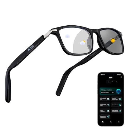 Tulbeys AI Translation Smart Glasses with Bluetooth, 160+ Languages, Color-Changing Lenses, Built-in Speaker & Clear Audio, Real-Time Voice Translator Smart Sunglasses for Travel, Meetings Use