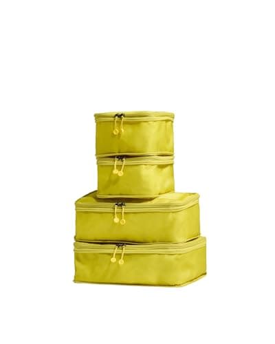 ANTLER - Compression Packing Cubes, Set of 4 Essential Packing Cubes for Suitcases and Backpacks - Holiday, Travel & Accessories Organiser, Easy Clothes and Shoe Storage - Gorse Yellow