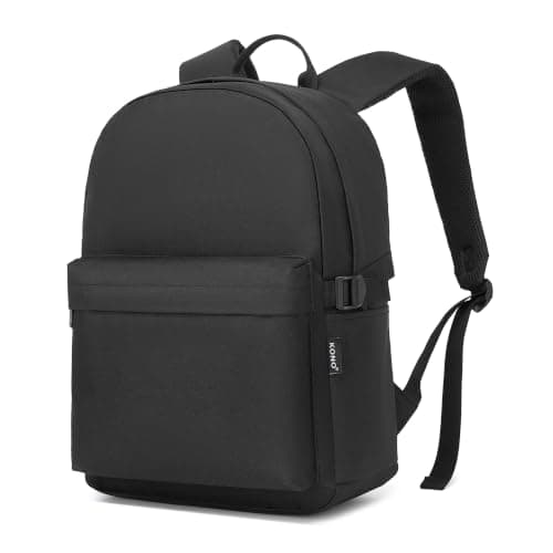 Kono School Bag for Boys Girls Teenager Black Backpack Lightweight Rucksack