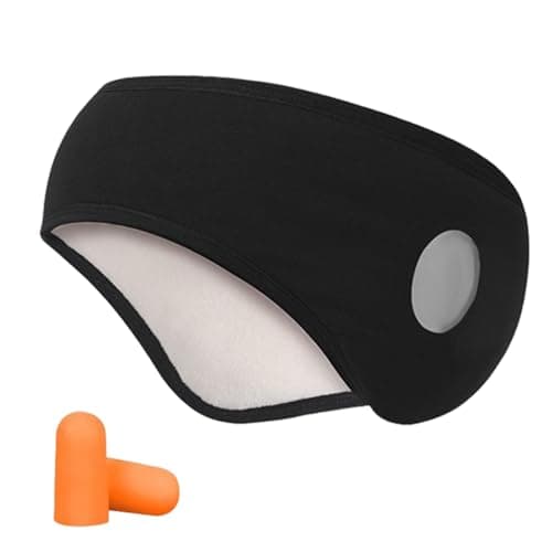 ChainYao Sleep Headband with Noise Cancelling Ear Muffs & Ear Plugs, Adjustable Soundproof Earmuffs for Sleeping, Meditation, Travel, Flight, Studying