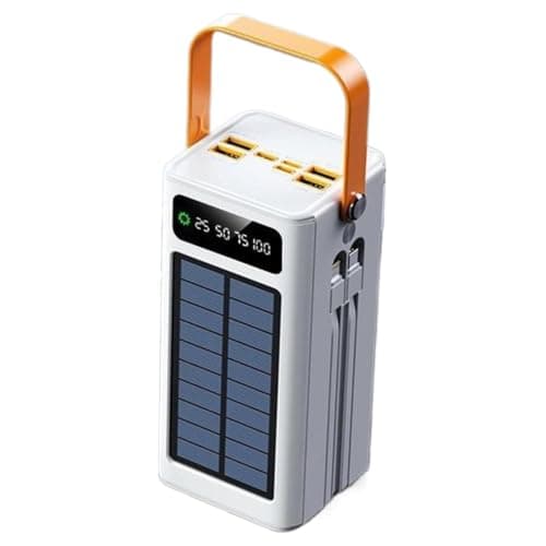 Solar Powered Bank - 50000mAh 120W Portable Charger Fast Charging Powers Bank With Built-in Cables And LED Light, For Phones, Tablets, Laptops, Camping, Hiking, Travel Outdoor