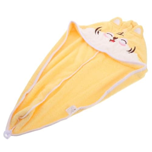 GALPADA Super Absorbent Coral Fleece Hair Drying Cap for Women with Quick Dry Feature and Adorable Tiger Cartoon Design, for Travel and Drying Hair a Bath