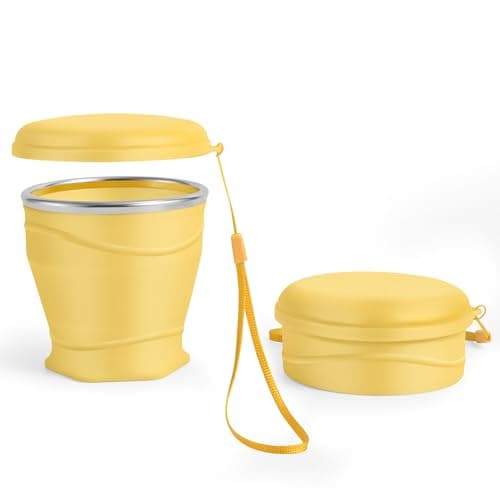 luvtree Yellow Collapsible Silicone Travel Cup,8.8oz (260ml) BPA-Free