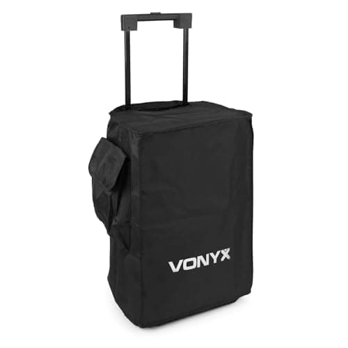 VONYX SC12B 12-Inch Speaker Cover Protective Carry Case with Handle Opening - Durable Nylon PA Speaker Bag for AP & VSA Speakers, DJ Travel Covers with Accessory Pocket, Black