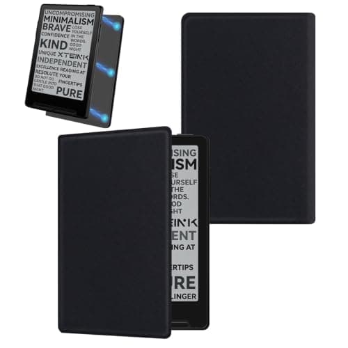 LaoShuSheng Magnetic Case for Xteink X3, Ultra-Lightweight Premium PU Leather Protective Cover with Magnetic Closure for Xteink X3 E-Reader (Rock Black)