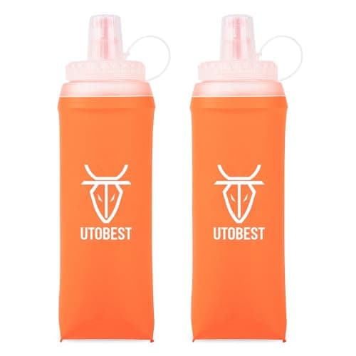 UTOBEST Soft Flask 500ml*2, Collapsible Hydration Water Bottle