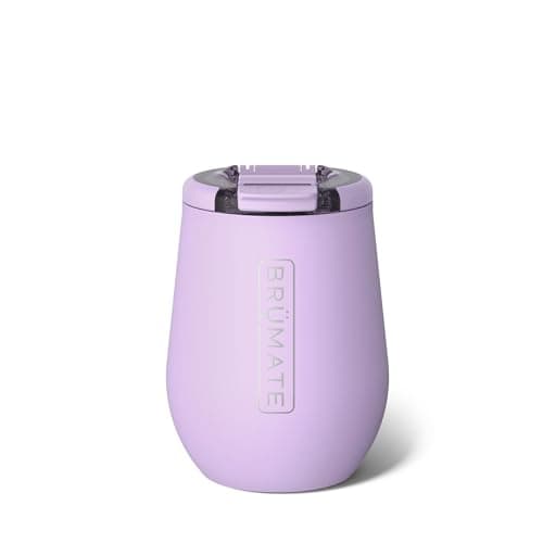BrüMate Uncork'd 100% Leak-Proof 14oz Insulated Wine Tumbler with Lid - Vacuum Insulated Stainless Steel Wine Glass - Perfect For Travel & Outdoors (Lavender)